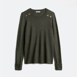 Pink Clover Carson Crewneck Sweater with Button Details